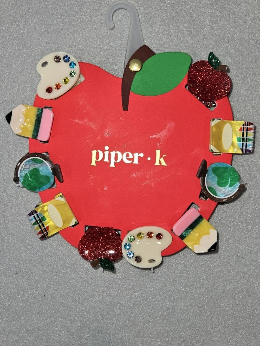 Piper K NWT School-Themed Mini Hair Clips – Viral Enamel Collection 📚🍎✏️